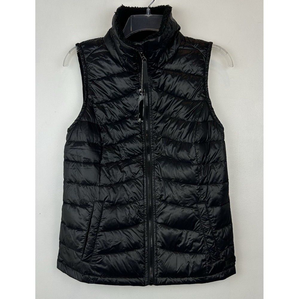Calvin Klein Performance Down Puffer Vest Womens Medium Black Fitted Casual